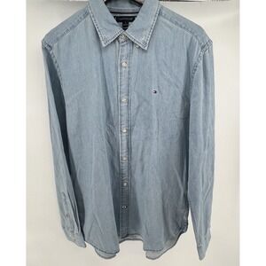 Tommy Hilfiger Denim Long Sleeve Button Up Shirt Mens Size Medium‎ Regular Fit